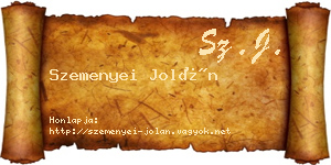 Szemenyei Jolán névjegykártya